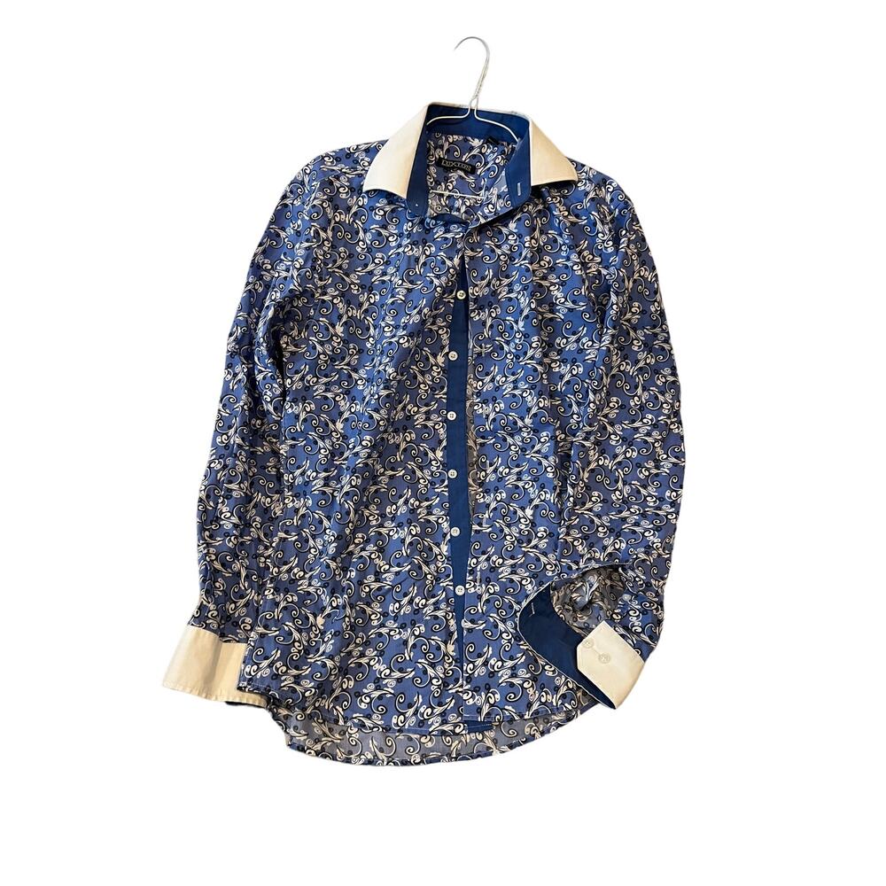 Luxton Button Down Blue Dress Shirt Mens M 15-15.5